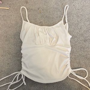 White Ribbed Crop/Tank Top